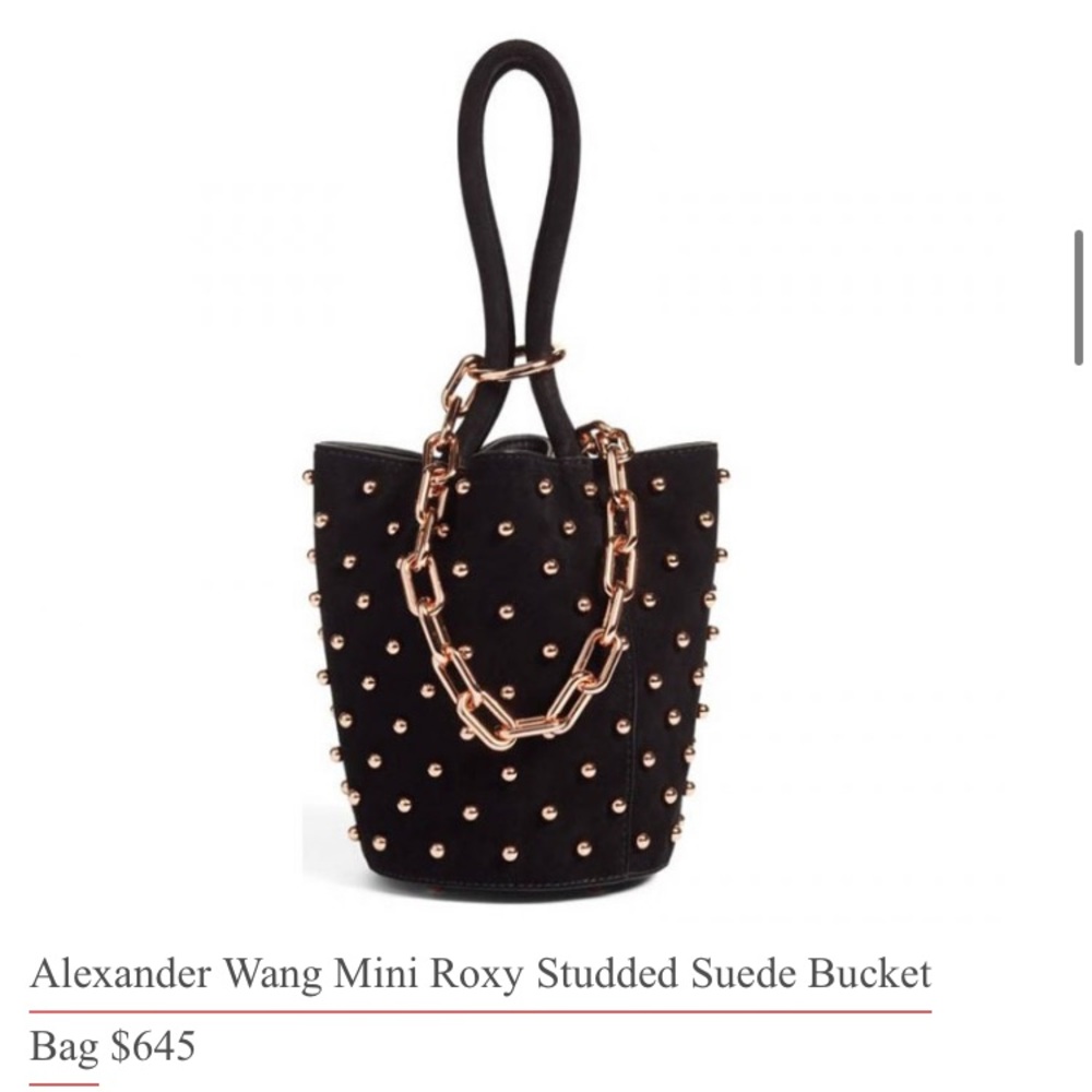 Alexander Wang Mini Roxy Studded Suede Bucket Bag